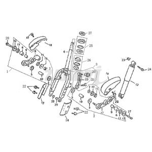 Fourche avant BTC Grande Retro GT1 blanc noir