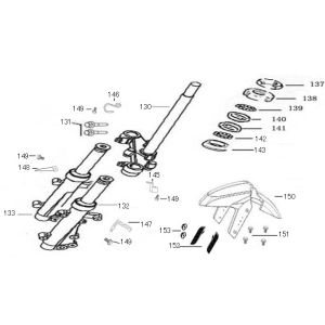 Fourche avant China R8 bleu foncé