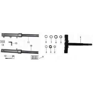 Fourche avant China Touring bleu