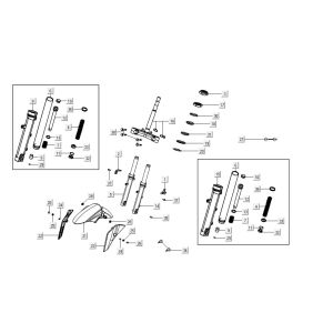 Fourche avant Kymco Agility 16'+ injection 4 temps euro4 Rouge