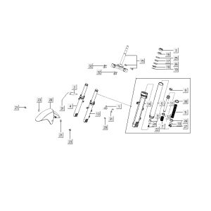 Fourche avant Kymco City 16' 4 temps blanc