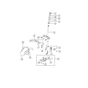 Fourche avant Kymco Delivery 4 temps blanc