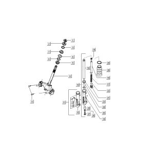 fourche avant Kymco Dink LC 2 temps argent