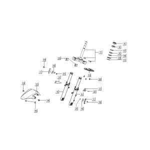 Fourche avant Kymco Super 8 Street 4 temps rouge