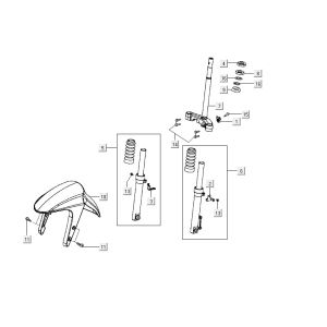 Fourche avant Kymco Vitality 2t ac rouge