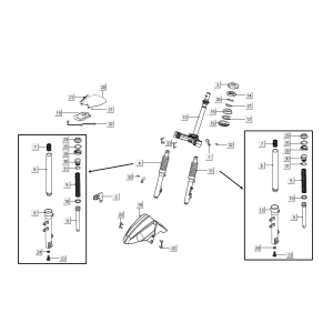Fourche avant Kymco VP50i injection euro 4 tecno silver