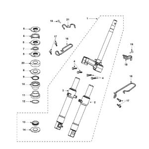 Fourche avant Peugeot Vivacity 3 4 temps