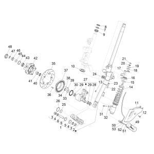 Fourche avant Vespa Sprint 125 4T 3V IE ABS E5 2021 (EMEA)