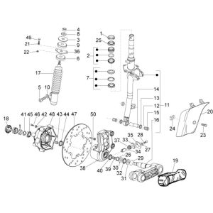 Fourche avant Vespa Lx 45km 4 temps 4 soupapes noir 98/A