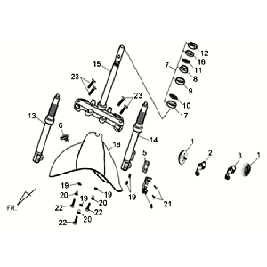 Kit fourche avant Sym Allo GT (BK007U S882U) noir argent