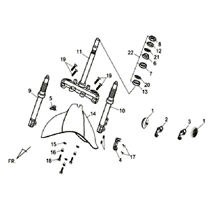 Kit fourche avant Sym Allo (BR435S) or