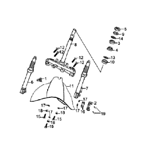 Casque d'aile avant fourche avant Sym Fiddle White WH8018P
