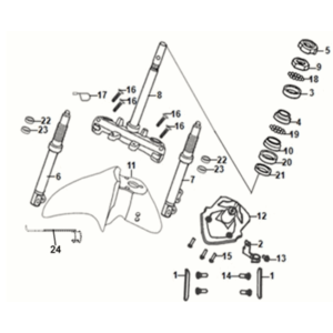 Fourche avant/garde-boue avant/casque Sym Jet 14 125I E4