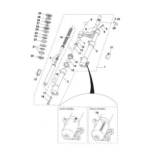 Fourche avant Yamaha Aerox 2 temps