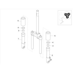 Fourche avant 4 temps Piaggo Zip (injection euro5 IGET)