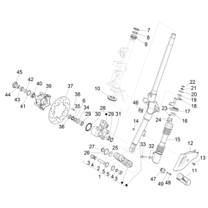 Tube avant de la Vespa Eletrica 45 km/h E5 2021 (EMEA)