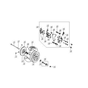 griffe de roue avant Kymco Dink LC 2 temps argent
