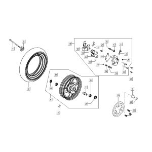 entraînement de compteur de frein avant Kymco Sento 4 temps Black Gloss