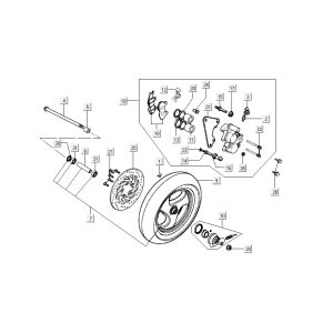 étrier de frein avant Kymco Grand Dink 2 temps Silver