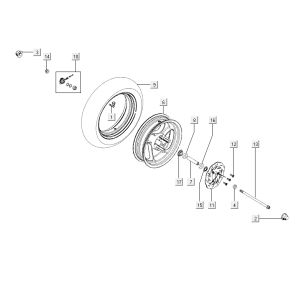 disque de compteur de roue avant Kymco Agility RS 4 temps rouge