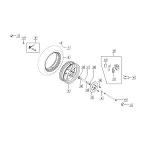Roue avant - Counter Drive Kymco Agility Fat 12' 4 temps