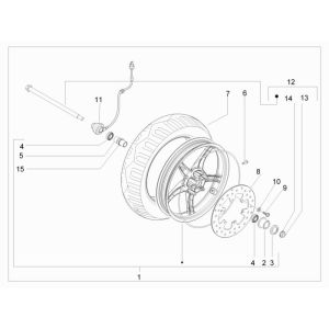Roue avant Piaggio Zip 2000 4 temps AC