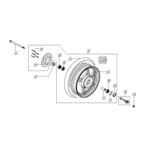 Roue avant - traction Kymco Nexxon 4 temps gris foncé