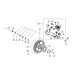 Roue avant - griffe Kymco People S 4 temps gris mat