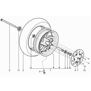 Roue avant Piaggio Typhoon 50 2 temps Euro 3 2011
