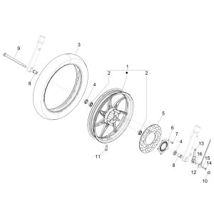 Roue avant Piaggio Liberty 125 4 temps 3V IE ABS (IGET Euro 5)