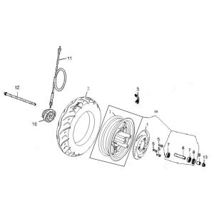 Roue avant BTC Grande Retro GT1 rose