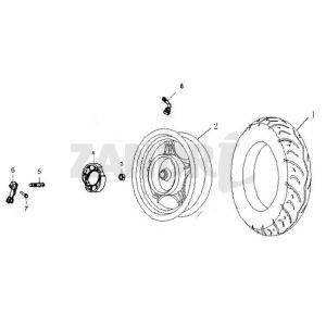 Roue avant BTC Grande Retro GT1 blanc noir