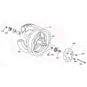 Roue avant China R8 bleu foncé