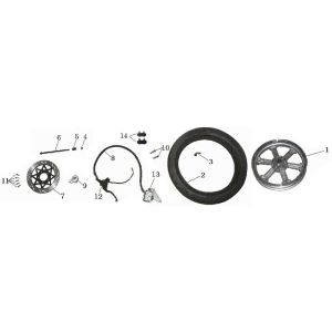 Roue avant China Touring noire