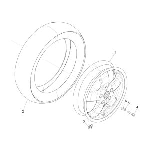 Roue avant Vespa GTS 125 4 temps IE ABS Euro4 2016-2018