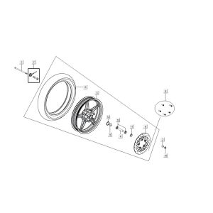 Roue avant Kymco Agility 16'+ injection 4 temps euro4 gris mat