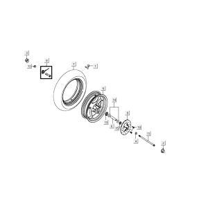 Roue avant Kymco Agility Delivery 4 temps euro4 blanche