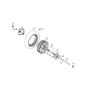 Roue avant Kymco Agility FR 12' 4 temps euro4 noire