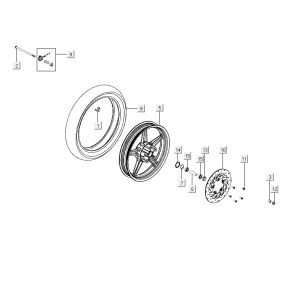 Roue avant Kymco City 16' 4 temps blanche