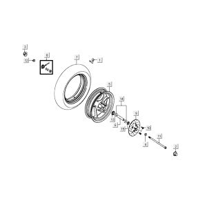 Roue avant Kymco Delivery 4 temps noire