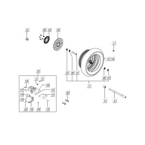 Roue avant Kymco Downtown 125i