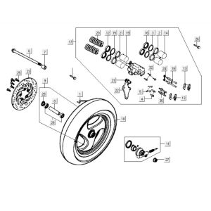 Roue avant Kymco Grand Dink 250cc