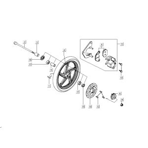Roue avant Kymco People 2 temps rouge