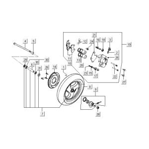 Roue avant Kymco Vitality 2t ac rouge