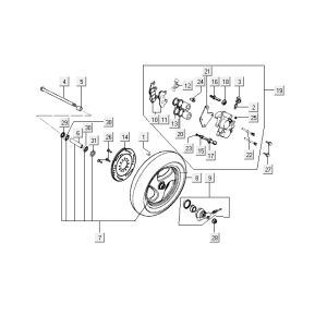 Roue avant Kymco Yup 2t ac blue
