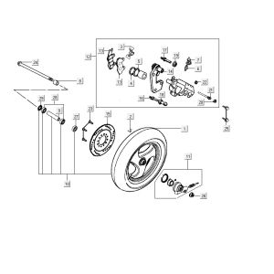 Roue avant Kymco ZX 2t ac argent-orange