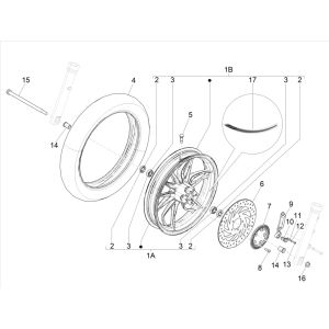 Roue avant Piaggio Medley 125 4T IE ABS E4 2016-2019 (EMEA)