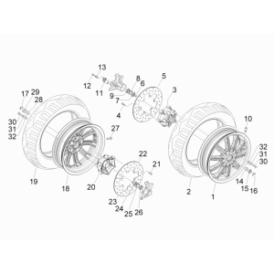 Roue avant Piaggio MP3 300LT Sport 2009-2014
