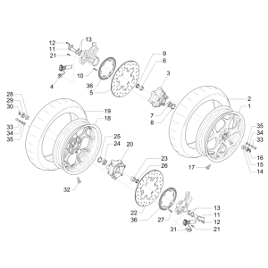 Roue avant Piaggio MP3 500 LT Business 2014-2016
