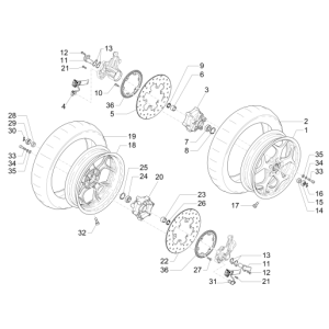 Roue avant MP3 500 LT Sport 2014-2016